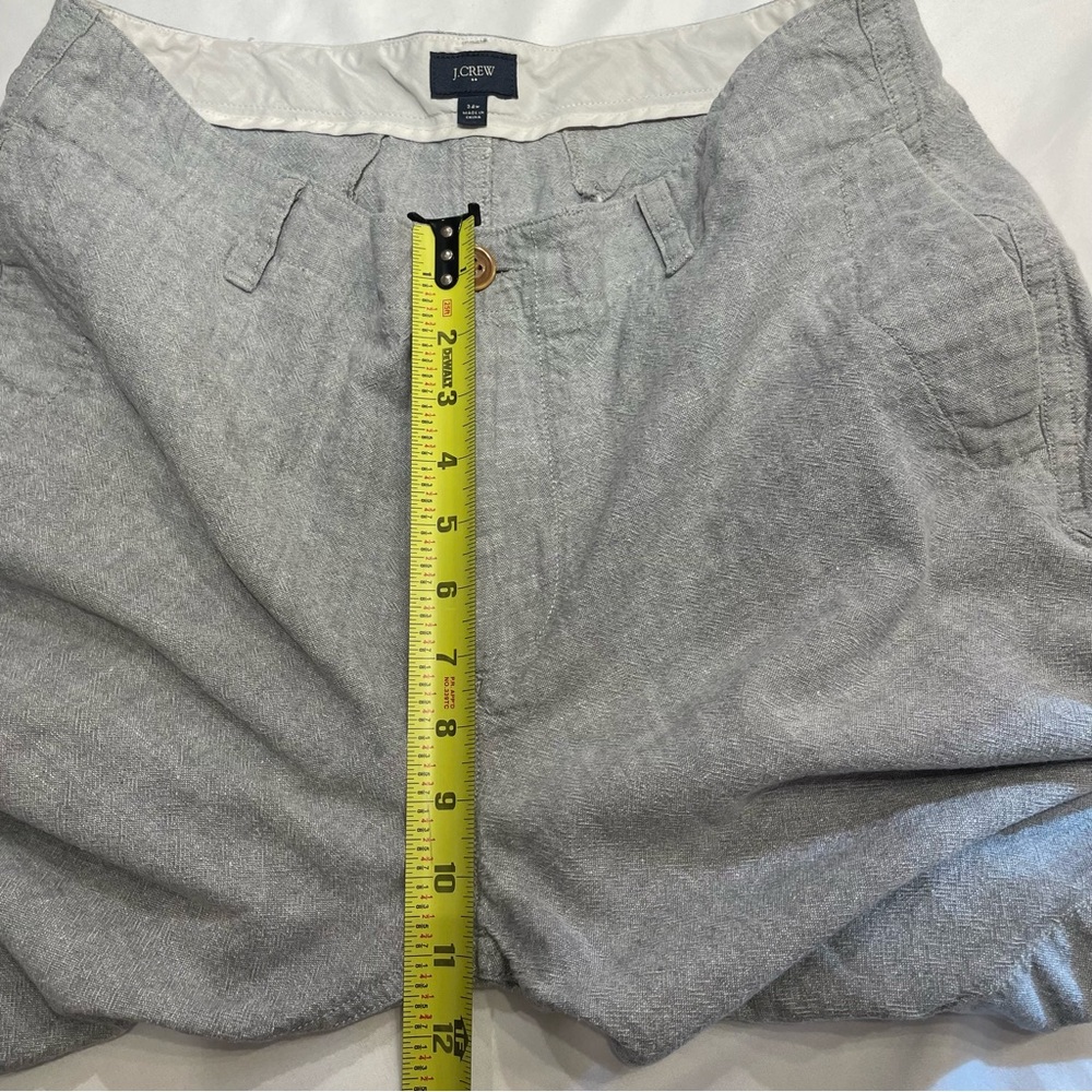 J.Crew Mens Linen Cotton Blend Gray Shorts Size 34 Inseam 8in Summer Lightweight - Picture 14 of 16